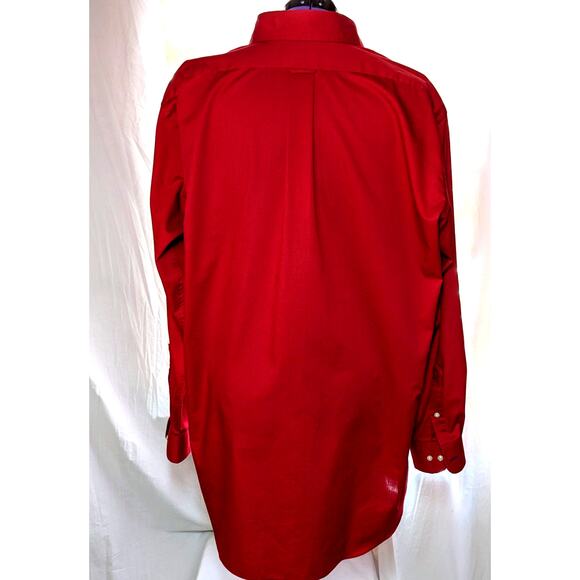 Izod Men's Big&Tall Red Long Sleeve Dress Shirt. Neck Size 17.5 . NWOT - Picture 2 of 10